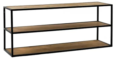 Image de Table d'appoint Pomax Eszential, finition naturelle | Noir, L 120 x l 30 x H 60 cm