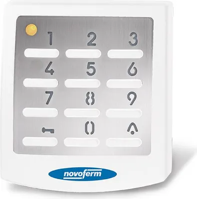 Produktbild von Novoferm Funktaster Testfeld beleuchtet Edelstahl 433 Mhz Weiß + Batterie