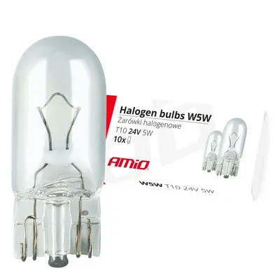 Immagine prodotto di Lampade alogene W5W T10 5W 24V, filtro UV, omologate E8, 10 unità