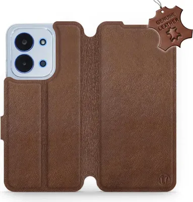 Produktbild von Echtleder Handyhülle für Xiaomi Redmi 15C 4G, Mobiwear Leather, Braun