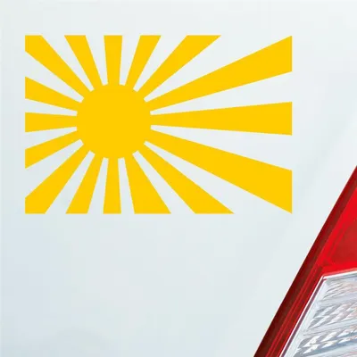 Produktbild von Auto Aufkleber Kyokujitsuki Japan aufsteigende Sonne Sun 15x10 cm Gelb Sticker Heckscheibenaufkleber