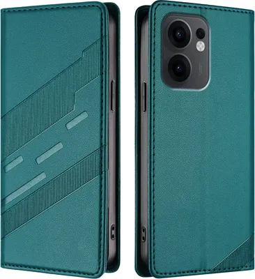 Image de Etui pour Oppo Reno13 F 5G/Reno13 F 4G, étui portefeuille en cuirPolyuréthaneavec fente pour carte et fonction stand Grün