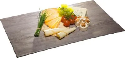 Produktbild von APS 84180 GN 1/1 Tablett DRIFTWOOD, 53 x 32,5 cm, Höhe 1,5 cm, Melamin, Holzoptik, mit Antirutsch-Füßchen