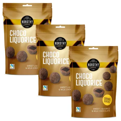 Produktbild von Lakritzkugeln mit Caramel Seasalt 3x 110g von Nordthy