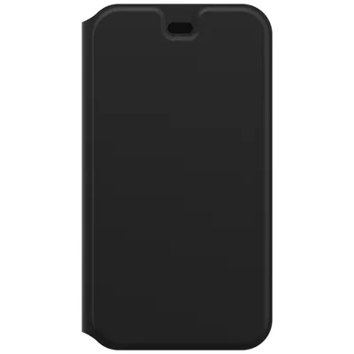 A black smartphone case is shown against a white background.