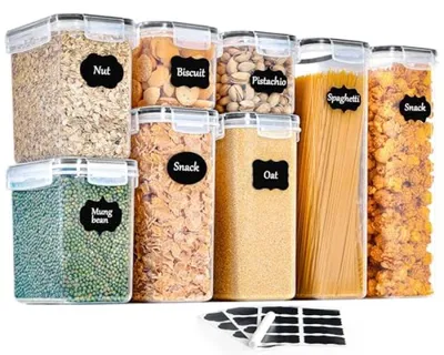 Produktbild von PromoHome® Vorratsdosen Set aus 8 - Luftdichte Aufbewahrungsboxen für Küche, Transparent