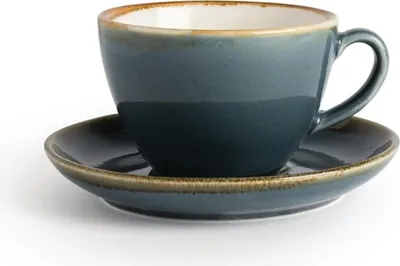 Produktbild von Olympia Kiln Cappuccinotassen + Untertassen Ozean - 34cl - Porzellan - 12 Sets