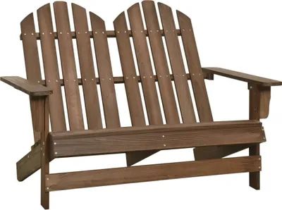 Image de Chaise de jardin Adirondack 2 places bois sapin massif marron