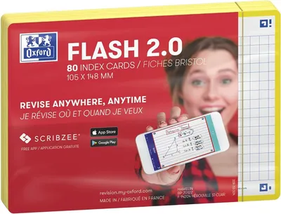 Image de Oxford 400133907 Oxford flashcards "Flash 2.0", 105 x 148 mm, jaune