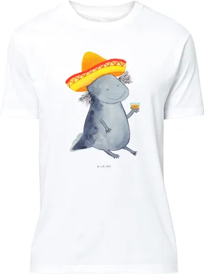 Produktbild von Mr. & Mrs. Panda T-Shirt Axolotl Tequila - Weiß - Geschenk, oberteil, mit Motiv, Schwanzlurch, S, Urlaub, Zitrone, Party, trinken, Jersey-Shirt, Feuersalamander, Tshirt