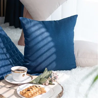 Obrázek produktu pro Povlak na polštář, elegantní dekorativní povlak na polštář, vzor rybí kost, boho 40x40 modrá