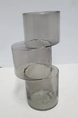 Imagen del producto de Gilde Vase, Levels, Glas, grau, VE 3 Höhe: 28.50 cm Breite: 13.50 cm Tiefe: 11.50cm 39747