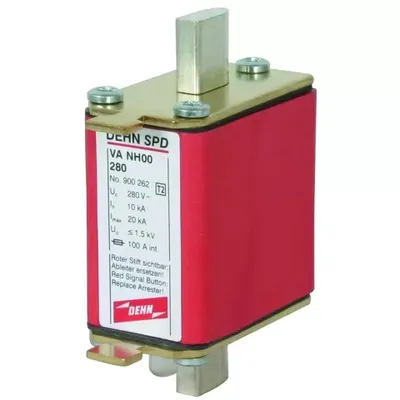 Produktbild von Dehn Überspannungsableiter Typ 2 / 1-polig 280V AC für NH00-Sicherungssysteme 900262