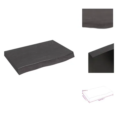 Produktbild von vidaXL Wandregal Dunkelgrau 60x40x(2-6) cm Massivholz Eiche Behandelt -  Wandregale