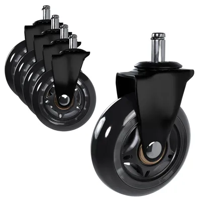 Produktbild von CLP 5er Set Hartbodenrollen schwarz