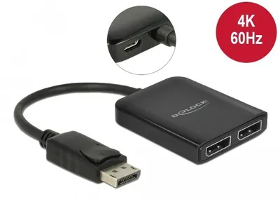 Produktbild von Delock DisplayPort 1.4 Splitter 1 x DisplayPort zu 2 x DisplayPort MST