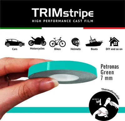 Immagine prodotto di Nastro decorativo adesivo per auto, verde Petronas, 7 mm x 10 m