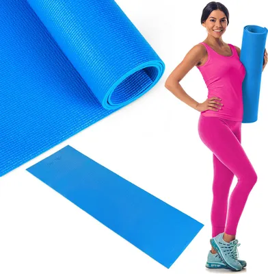 Obrázok produktu pre Gymtek Gym Mat 0.5cm - 173x61cm - Cvičebná podložka na pilates, jogu a fitness - protišmyková podložka na jogu - modrá
