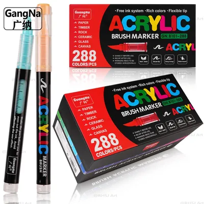 Produktbild von Acrylmarker-Set – 288 Farben, Filzstifte mit weicher Spitze – Ideal zum kreativen Zeichnen und Basteln