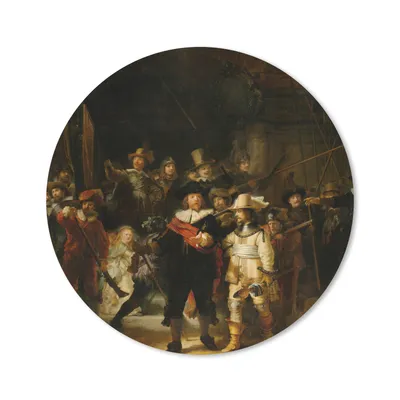 Produktbild von MuchoWow® Mauspad Mousepad Die Nachtwache - Gemälde von Rembrandt van Rijn 50x50 cm - Mousepads - Maus Mat - Pad - Mausunterlage - Vinyl