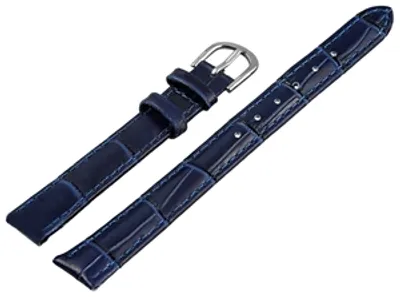 Produktbild von Echtlederband Damen blau - 12 mm Breite - blaue Naht