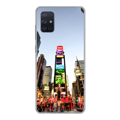 Produktbild von MuchoWow® Handyhülle Schutzhülle Hülle für Samsung Galaxy A71 New York - Nacht - Platz Silikon Softcase Handy Hülle - Kartenbesitzer