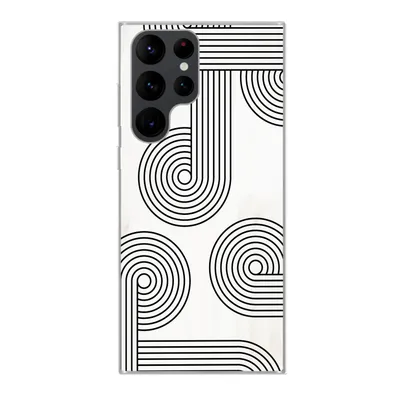 Produktbild von MuchoWow® Handyhülle Schutzhülle Hülle für Samsung Galaxy S22 Ultra Abstrakt - Schwarz - Weiß - Kreis Silikon Softcase Handy Hülle - Abbildung