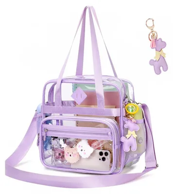 Productafbeelding van Transparante handtas - Crossbody tas - 31 x 15 x 31 cm - Slingbag voor dames - Waterdicht - Verstelbare schouderband