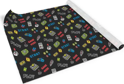 Produktbild von Konsolenspiel– Möbelfolie selbstklebend – PVC Klebefolie für Möbel – Küche – Schränke – Möbelrenovierungsfolie – Möbeldekorfolie – 100x50 cm