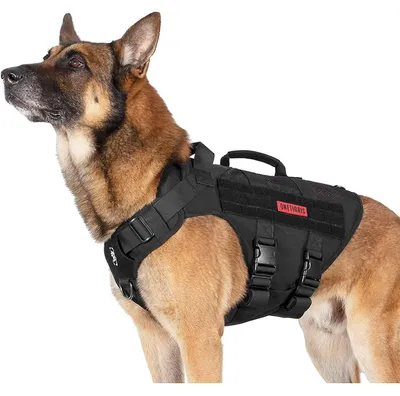 Zdjęcie produktu dla Szelki dla psa zapobiegające ciągnięciu, taktyczne, siatkowe, oddychające, regulowane, czarne, rozmiar XL