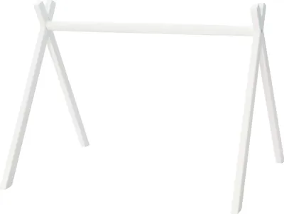 Produktbild von roba Spieltrapez, Baby-Spiel-und Greiftrainer nach Montessori, BabyGym weiß Spiel- und Montessori-Babygym, weiß lackiert, universeller Spielbogen aus Holz, HxBxT: 52 x 70 x 50,5 cm, Spielsets in verschiedenen Farben separat erhältlich