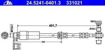 Produktbild von ATE Bremsschlauch 24.5241-0401.3