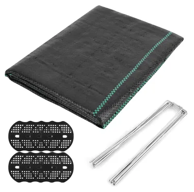 Image de Bâche de protection pour le sol et le jardin, 2m x 2m, géotextile perméable à l'eau pour lutter contre les mauvaises herbes