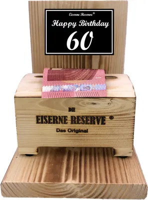Produktbild von Happy Birthday 60 - Eiserne Reserve Geldbox - Geburtstag Geldgeschenk - Geld verschenken