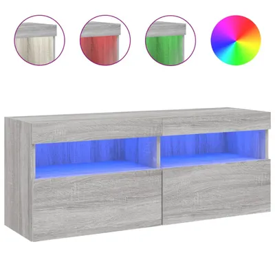 Productafbeelding van TV-kast met LED-verlichting, grijs Sonoma, 100x30x40 cm