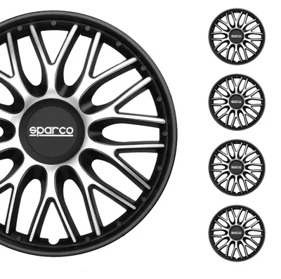 Produktbild von Radkappen Radzierblenden Sparco Roma 16" Zoll Abdeckung Set Silber Schwarz 4x