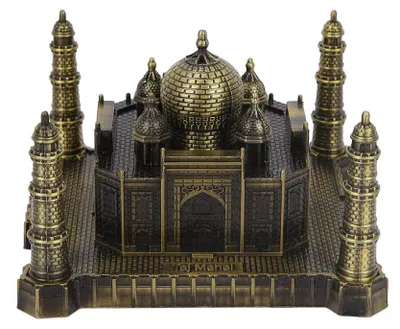 Taj Mahal Metallmodell, Wahrzeichen Dekoration, 13 cm, Bronze