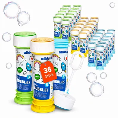 Produktbild von 36er Seifenblasen Set mit Murmel-Labyrinth - Doppelspaß für Kinder & Erwachsene bei Partys, Hochzeiten und Kindergeburtstagen