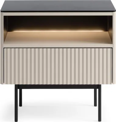 Image de Table de chevet, cachemire, 57 x 39 cm, beige, 57 x 39 cm