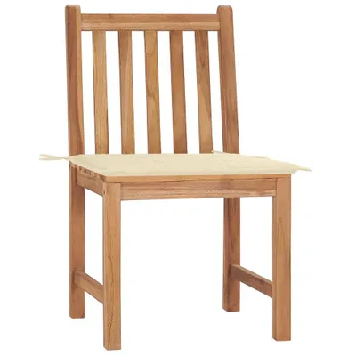 Image de vidaXL Chaises de jardin 2 pcs. avec coussins teck massif