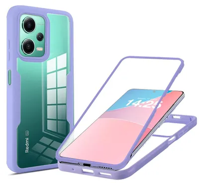 Produktbild von 360 Grad Rundum Schutz Handyhülle für Xiaomi Redmi Note 12 Full Cover Vollschutz Case Farbe: Violett