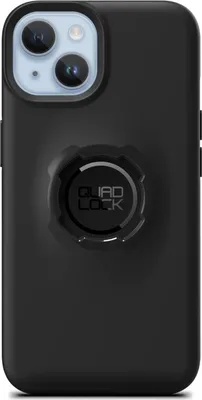A black phone case with a Quad Lock mount attached.