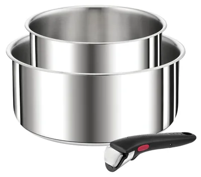 Immagine prodotto di Set di 2 pentole in acciaio inox 16/20cm + manico Tefal L9739302