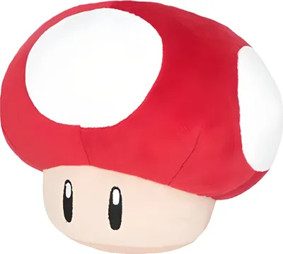 A plush toy mushroom from the Super Mario franchise.
