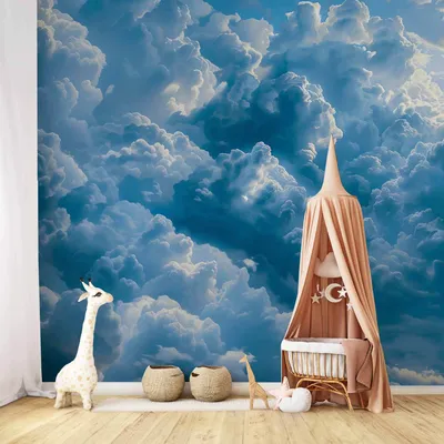 Produktbild von Selbstklebende Folie Fototapete - Ocean in the Air: Waving Clouds Reflecting Morning Light 98x70 cm Muster b-H-10052-a-a