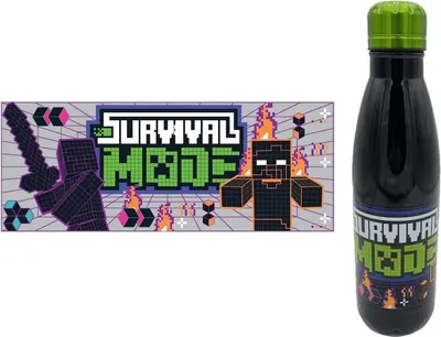 Productafbeelding van Minecraft - Overlevingsmodus - RVS-fles van 26 oz