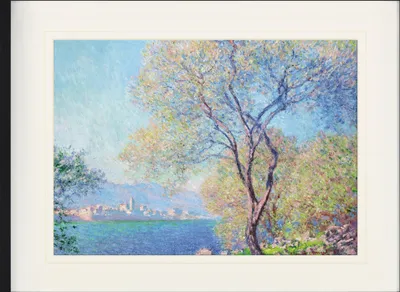 Zdjęcie produktu dla Claude Monet Oprawiony obraz z eleganckim passe-partout | Obrazy ścienne | W ramie obrazu - Widok Antibes z La Salis, 1888 (60 x 80 cm)