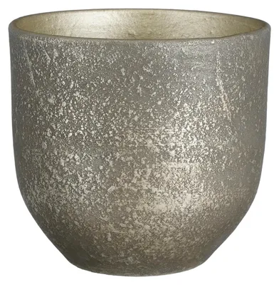 Produktbild von Mica Decorations Pflanztopf - Terrakotta - schwarze Flocken -24x22cm