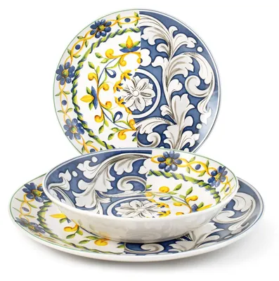18-tlg. Tafelservies Faenza, Porzellan, für 6 Personen, spülmaschinenfest