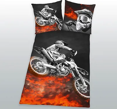 Produktbild von Microfaser-Bettwäsche Motocross 135 x 200/80 x 80 cm Stand.-Var.